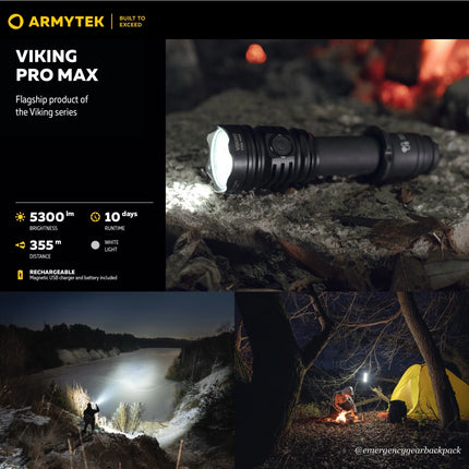 Armytek Viking Pro Max powerful wide beam outdoor field illumination