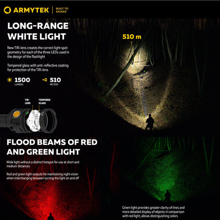 Armytek Bear WRG long throw white beam 510 meters outdoor