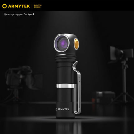 Armytek Wizard C2 WUV compact L-shape inspection flashlight studio product view