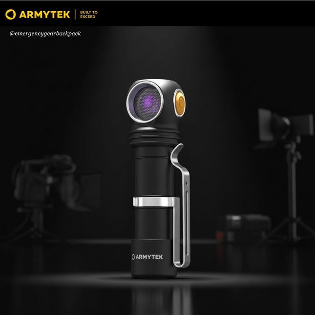 Armytek Wizard C2 WUV compact L-shape inspection flashlight studio product view