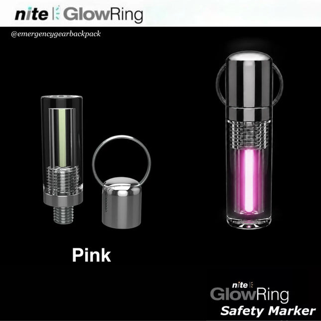 Nite GlowRing Monster Marker สี Pink มาร์กเกอร์เรืองแสงสีชมพู พร้อมฝาครอบและห่วงพวงกุญแจ Stainless Steel