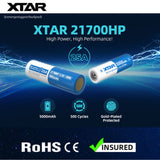 XTAR 21700HP 5000mAh 3.6V 25A Li-ion Rechargeable Battery