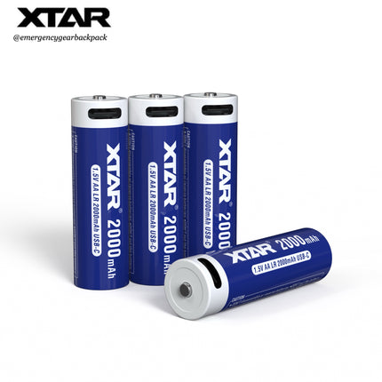 XTAR 1.5V AA LR 2000mAh USB-C Rechargeable Lithium-ion Battery