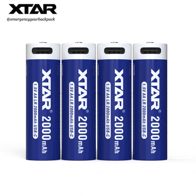 XTAR 1.5V AA LR 2000mAh USB-C Rechargeable Lithium-ion Battery