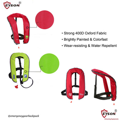 EYSON YSH701 Inflatable Life Jacket CE/SOLAS Certified