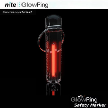 Clear Nite GlowRing สีแดง Red Safety Marker พวงกุญแจเรืองแสงสำหรับอุปกรณ์แคมป์และกล่องฉุกเฉิน