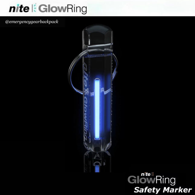 Clear Nite GlowRing สีฟ้า Ice Blue Safety Marker พวงกุญแจเรืองแสงสำหรับเป้ กระเป๋า และอุปกรณ์ EDC