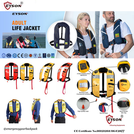 EYSON ES639720 Inflatable Life Jacket CE/SOLAS Certified