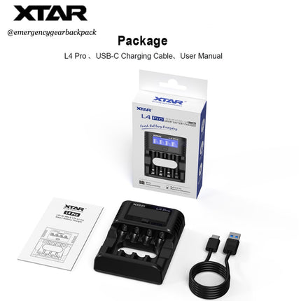 XTAR L4 Pro 1.5V & 1.2V Smart Battery Charger