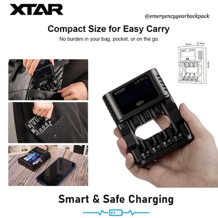 XTAR L4 Pro 1.5V & 1.2V Smart Battery Charger