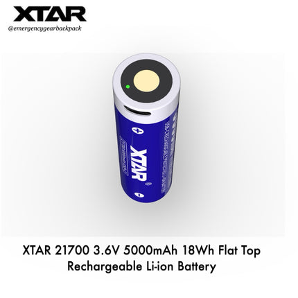 XTAR rechargeable Li-ion battery on a white background