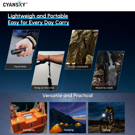 Cyansky P20R Portable Outdoor Flashlight 1900 Lumens 210M