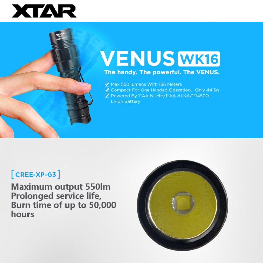 XTAR VENUS WK16 550lm Throw Beam 125m