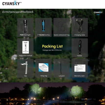 Cyansky P32R Highlight Searchlight 3000 Lumens 650M