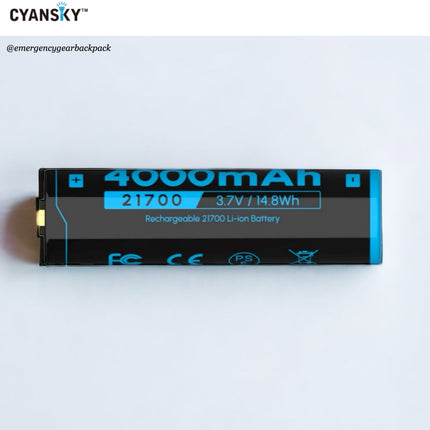 Cyansky BL2140P 21700 4000mAh 3.7V 35A High Drain Li-ion Rechargeable Battery