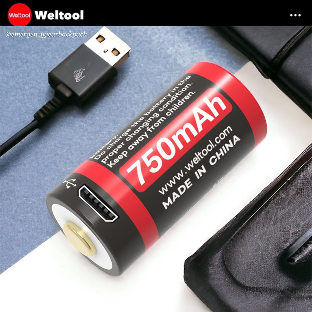 Weltool UB-123A 750mAh 3.0V USB Rechargeable Li-ion Battery