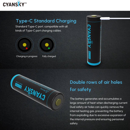 Cyansky BL2150U 21700 5000mAh 3.6V 10A Li-ion Rechargeable Battery