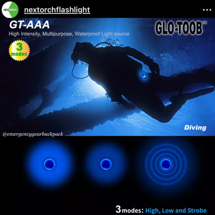 NEXTORCH Glo-Toob GT-AAA PRO Emergency Marker Light 200M Diving Depth
