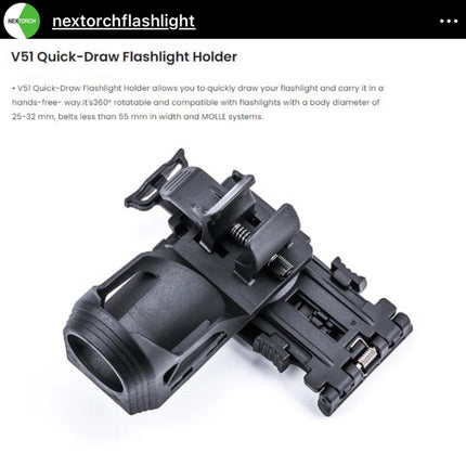 NEXTORCH V51 Quick-Draw Tactical Flashlight Holster