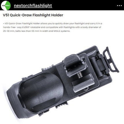 NEXTORCH V51 Quick-Draw Tactical Flashlight Holster