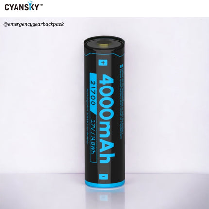 Cyansky BL2140P 21700 4000mAh 3.7V 35A High Drain Li - ion Rechargeable Battery - Emergency Gear Backpack