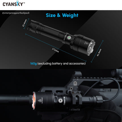 Cyansky H3V2 Multi - color Searchlight 1600LMS 575M - Emergency Gear Backpack