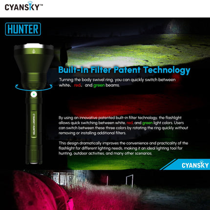 Cyansky HUNTER Multi - color Searchlight 1800LMS 818M - Emergency Gear Backpack