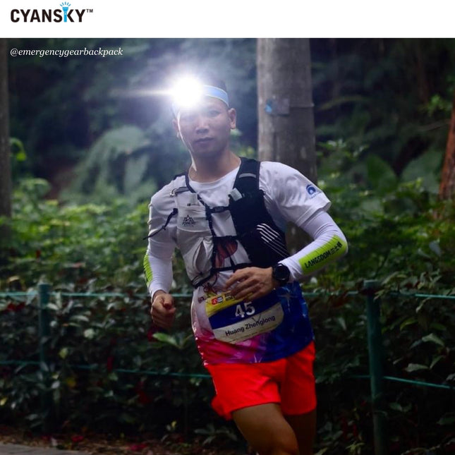 Cyansky L2 Lightweight Trail Running Headlamp 1300 LM 176M - Emergency Gear Backpack
