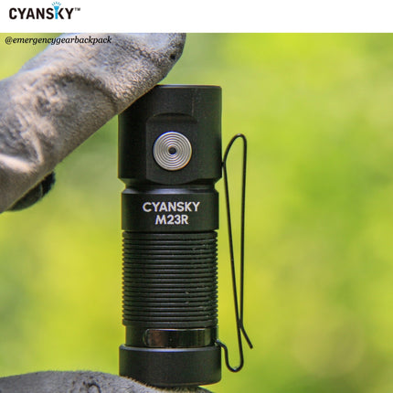 Cyansky M23R HIgh Performannce EDC Flashlight 1200 Lumens 110M - Emergency Gear Backpack