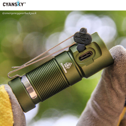 Cyansky M23R HIgh Performannce EDC Flashlight 1200 Lumens 110M - Emergency Gear Backpack