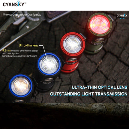 Cyansky M23R HIgh Performannce EDC Flashlight 1200 Lumens 110M - Emergency Gear Backpack