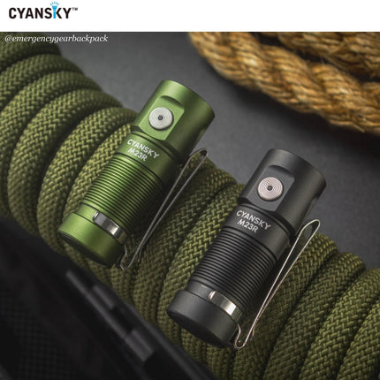 Cyansky M23R HIgh Performannce EDC Flashlight 1200 Lumens 110M - Emergency Gear Backpack