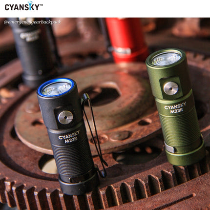 Cyansky M23R HIgh Performannce EDC Flashlight 1200 Lumens 110M - Emergency Gear Backpack
