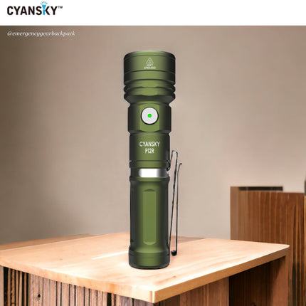 Cyansky P12R Multifunction EDC Flashlight 1300 Lumens 240M - Emergency Gear Backpack