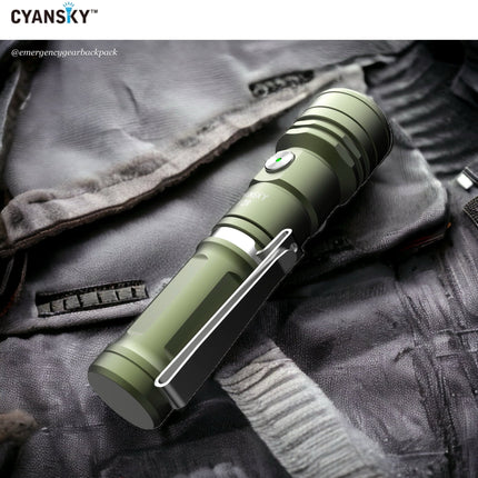 Cyansky P12R Multifunction EDC Flashlight 1300 Lumens 240M - Emergency Gear Backpack