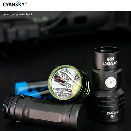 Cyansky P12R Multifunction EDC Flashlight 1300 Lumens 240M - Emergency Gear Backpack