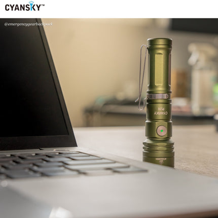 Cyansky P12R Multifunction EDC Flashlight 1300 Lumens 240M - Emergency Gear Backpack