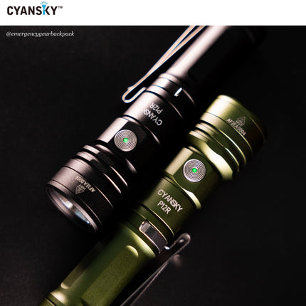 Cyansky P12R Multifunction EDC Flashlight 1300 Lumens 240M - Emergency Gear Backpack