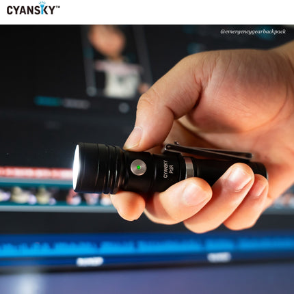 Cyansky P12R Multifunction EDC Flashlight 1300 Lumens 240M - Emergency Gear Backpack
