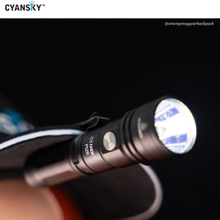 Cyansky P12R Multifunction EDC Flashlight 1300 Lumens 240M - Emergency Gear Backpack