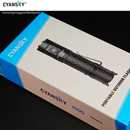 Cyansky P20R Portable Outdoor Flashlight 1900 Lumens 210M - Emergency Gear Backpack