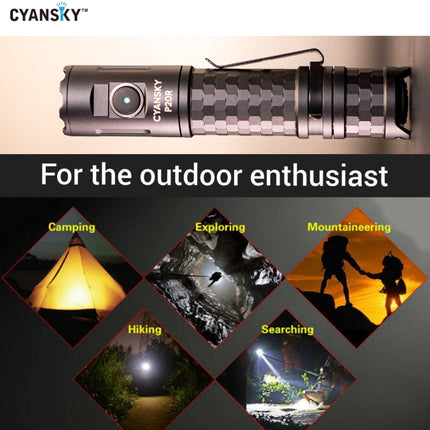 Cyansky P20R Portable Outdoor Flashlight 1900 Lumens 210M - Emergency Gear Backpack