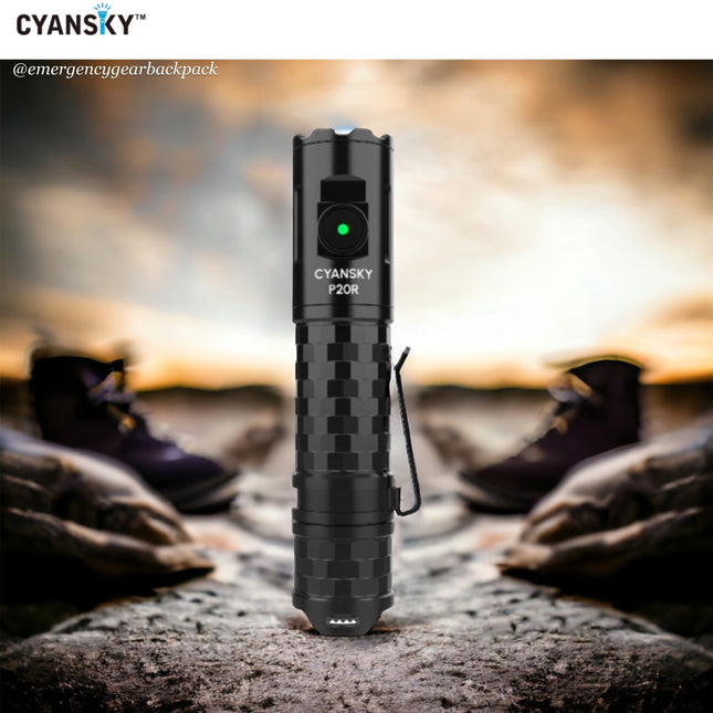 Cyansky P20R Portable Outdoor Flashlight 1900 Lumens 210M - Emergency Gear Backpack