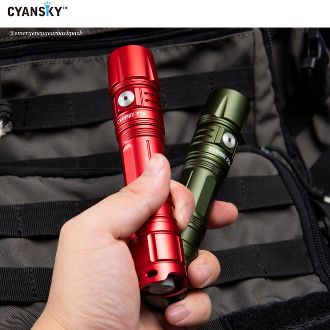 Cyansky P25 V2.0 Outdoor Flashlight 3600LMS 208M - Emergency Gear Backpack