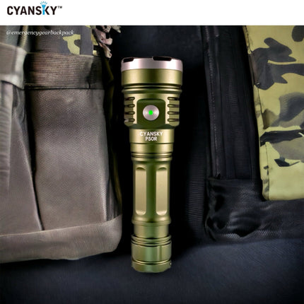 Cyansky P50R High Performance Outdoor Flashlight 12000 Lumens 328M - Emergency Gear Backpack