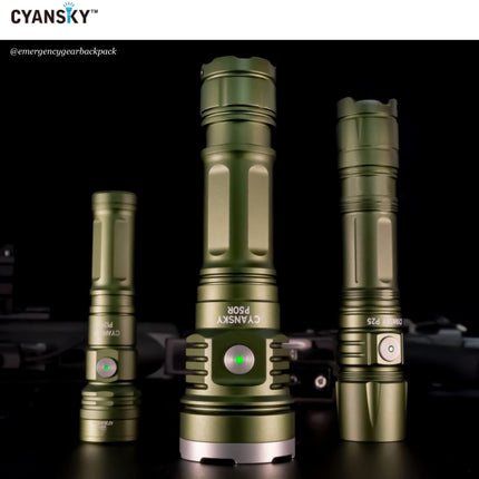 Cyansky P50R High Performance Outdoor Flashlight 12000 Lumens 328M - Emergency Gear Backpack