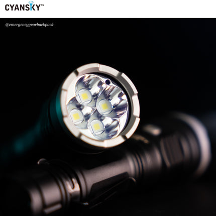 Cyansky P50R High Performance Outdoor Flashlight 12000 Lumens 328M - Emergency Gear Backpack