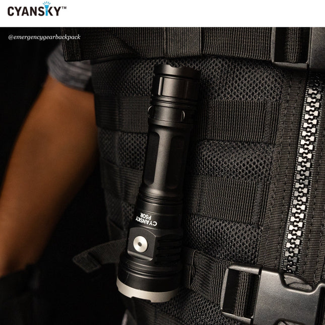Cyansky P50R High Performance Outdoor Flashlight 12000 Lumens 328M - Emergency Gear Backpack