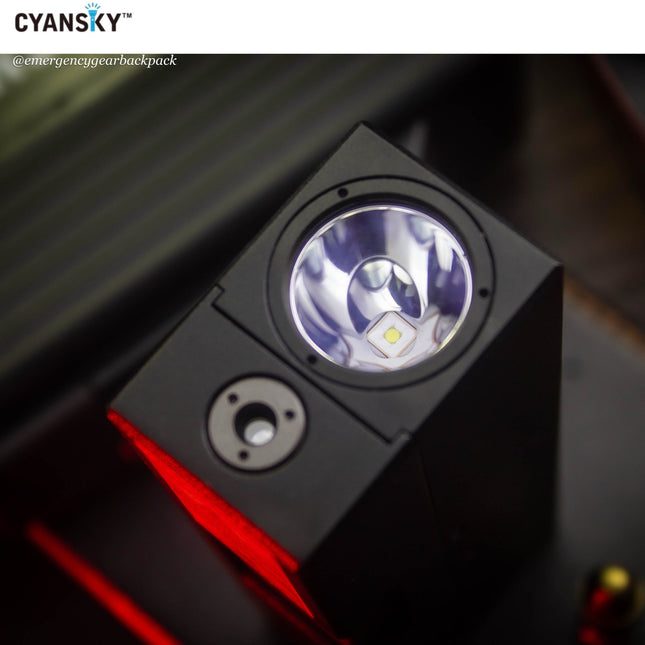 Cyansky Vanguard 1500 Lumens 410M Dual Light Source EDC Flashlight - Emergency Gear Backpack
