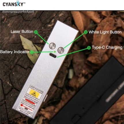 Cyansky Vanguard 1500 Lumens 410M Dual Light Source EDC Flashlight - Emergency Gear Backpack